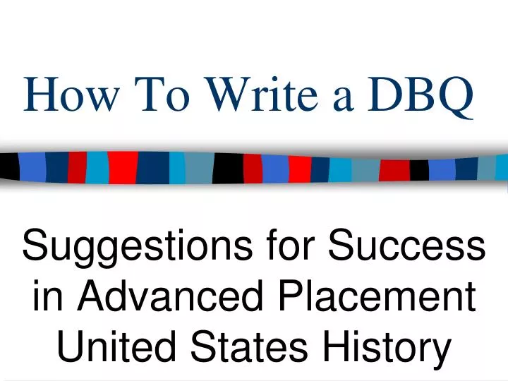 how to write a dbq