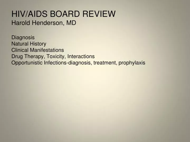 hiv aids board review harold henderson md
