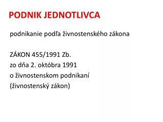podnik jednotlivca