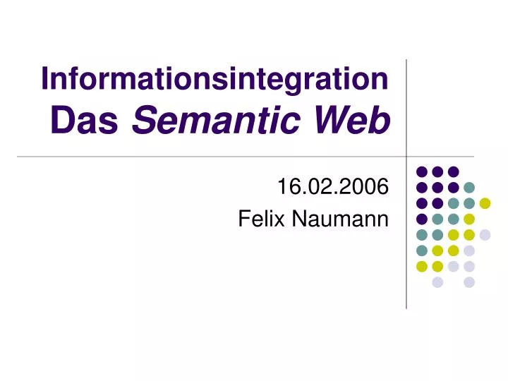 informationsintegration das semantic web