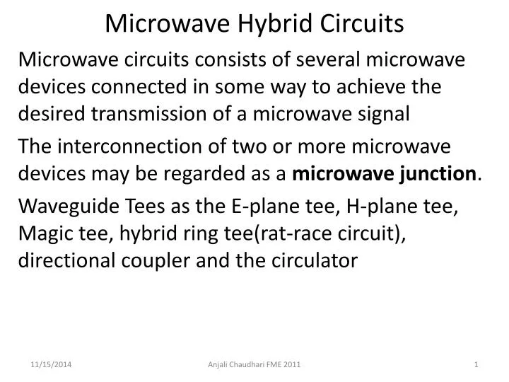 microwave hybrid circuits