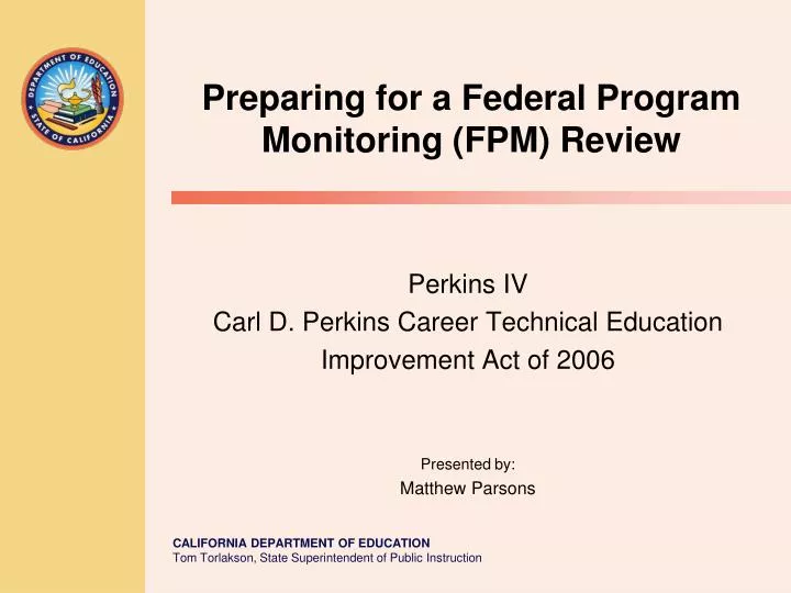 preparing for a federal program monitoring fpm review
