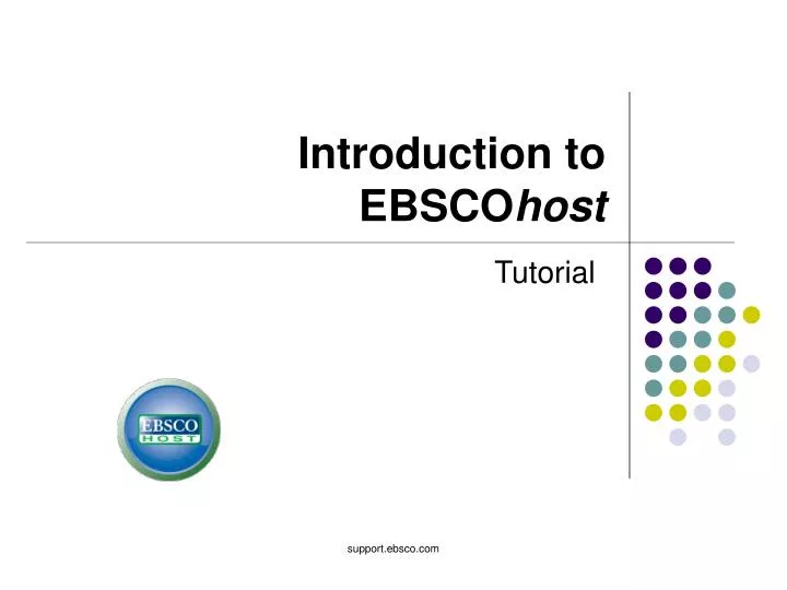 introduction to ebsco host