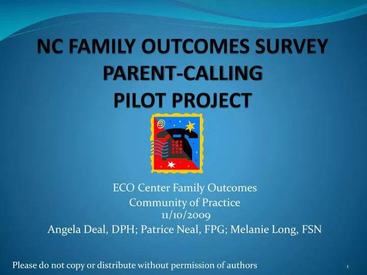 nc family outcomes survey parent calling pilot project