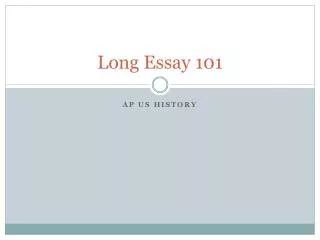 Long Essay 101