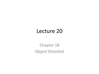 Lecture 20