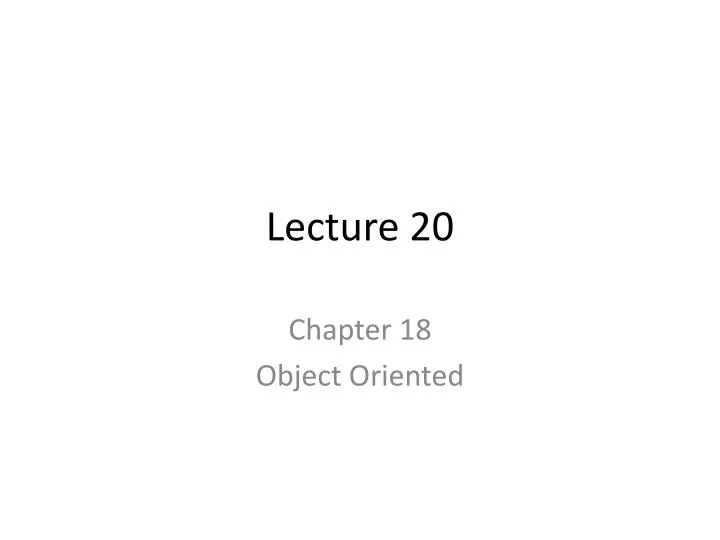 lecture 20