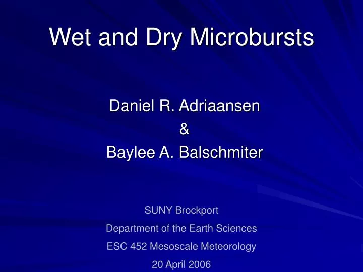 wet and dry microbursts