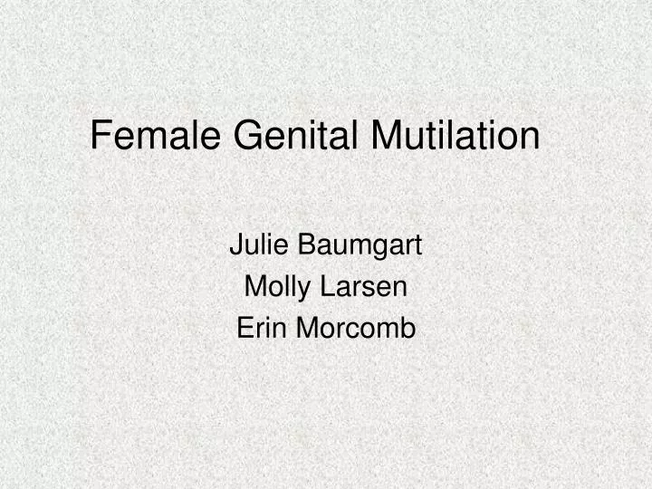 female genital mutilation