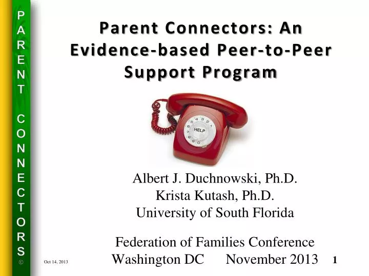 parent connectors an evidence based peer to peer support program