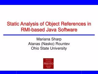 Static Analysis of Object References in RMI-based Java Software
