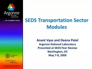 SEDS Transportation Sector Modules