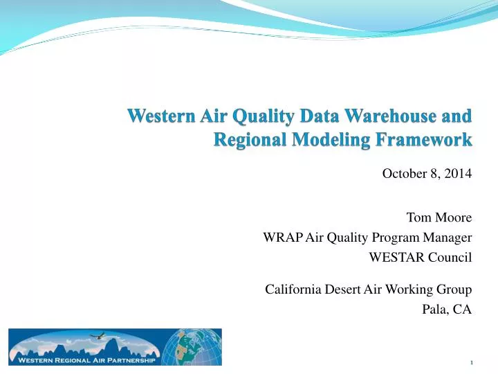 western air quality data warehouse and regional modeling framework