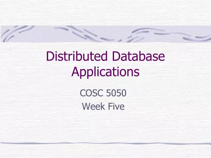 distributed database applications