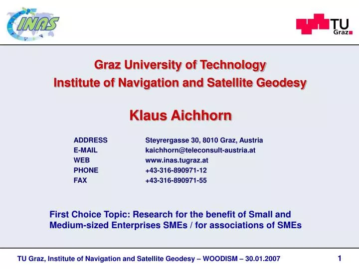 graz university of technology institute of navigation and satellite geodesy