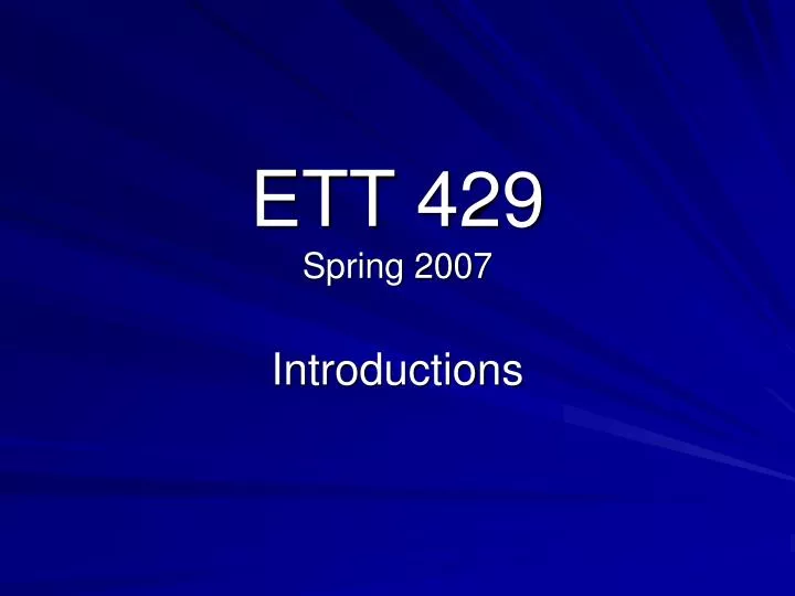 ett 429 spring 2007