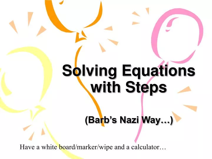 solving equations with steps