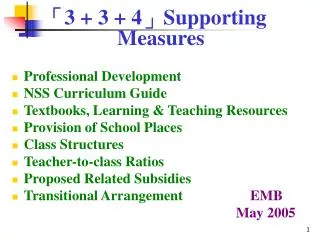 ? 3 + 3 + 4 ? Supporting Measures Professional Development NSS Curriculum Guide