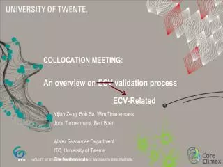 COLLOCATION MEETING: An overview on ECV validation process