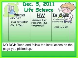 dec 5 2011 life science
