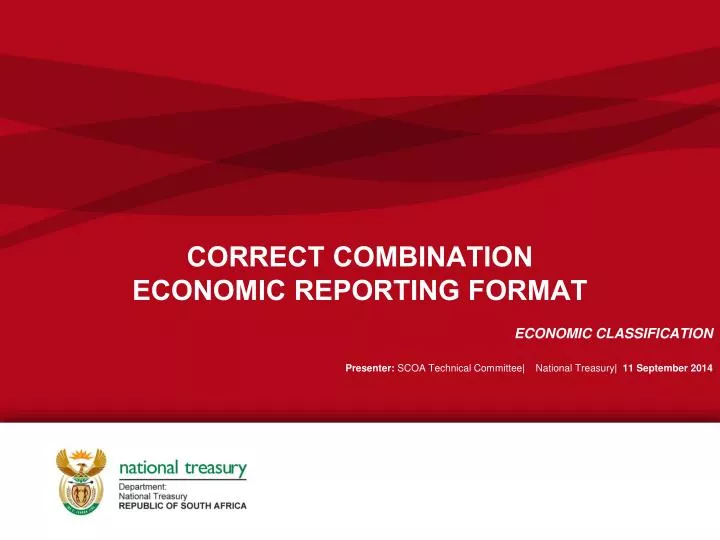 correct combination economic reporting format
