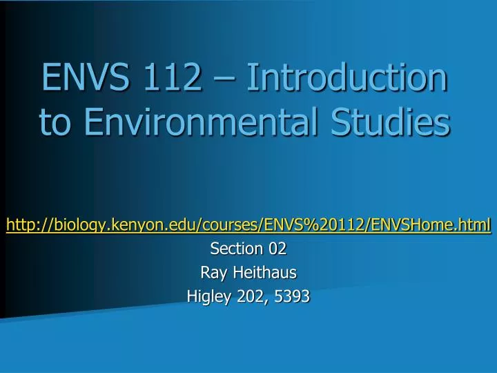 envs 112 introduction to environmental studies