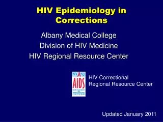 HIV Epidemiology in Corrections