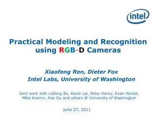 Practical Modeling and Recognition using R G B - D C ameras