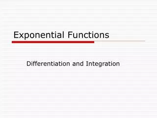 Exponential Functions