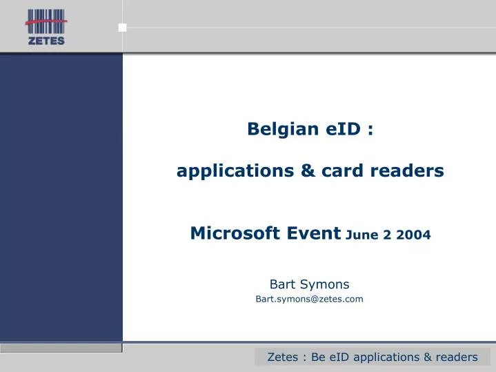 belgian eid applications card readers microsoft event june 2 2004