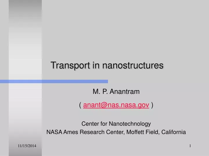 transport in nanostructures