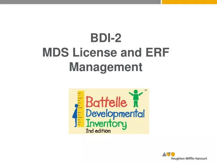 bdi 2 mds license and erf management