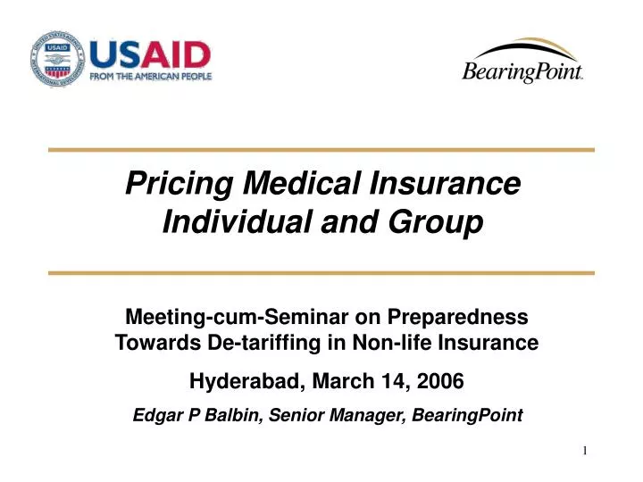 pricing medical insurance individual and group