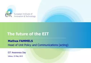The future of the EIT