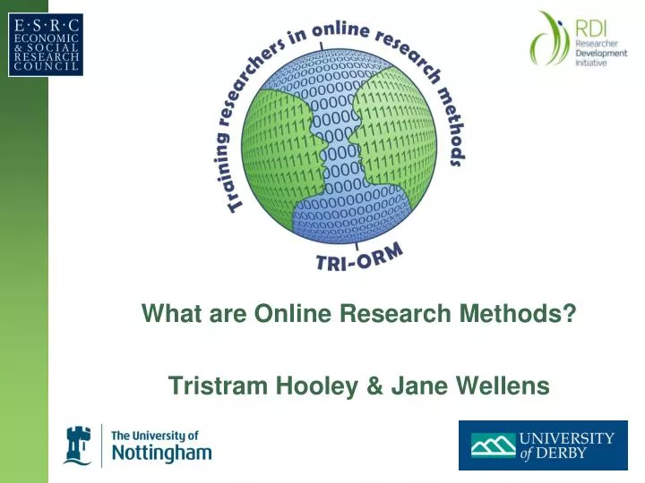 what are online research methods tristram hooley jane wellens