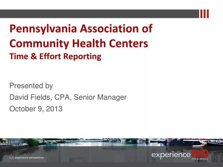 pennsylvania association of community health centers time effort reporting