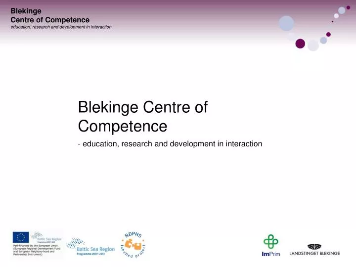 blekinge centre of competence education research and development in interaction