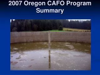 2007 Oregon CAFO Program Summary