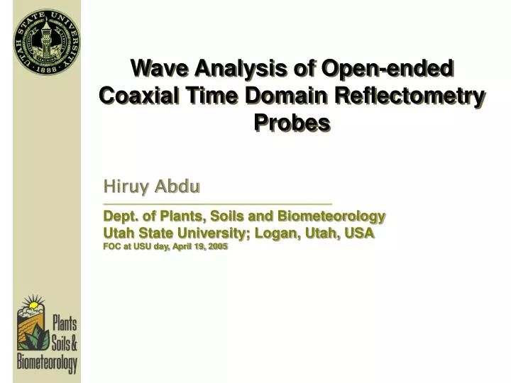 wave analysis of open ended coaxial time domain reflectometry probes