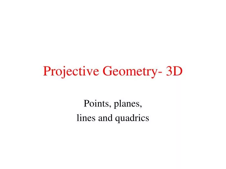 projective geometry 3d