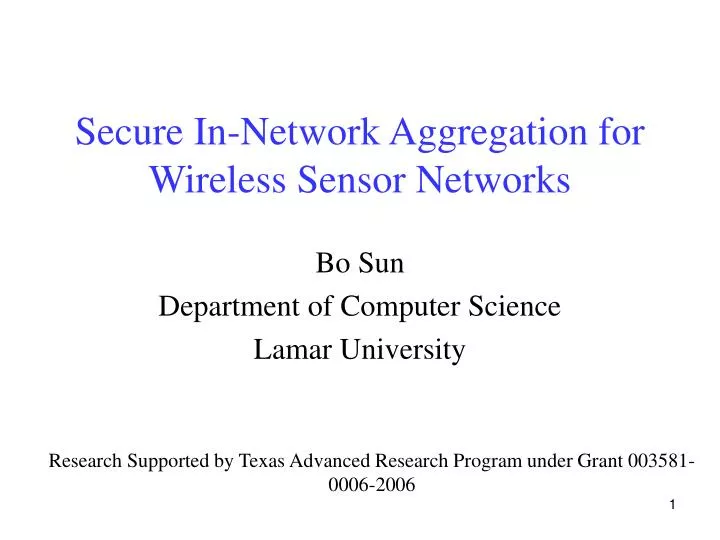 secure in network aggregation for wireless sensor networks