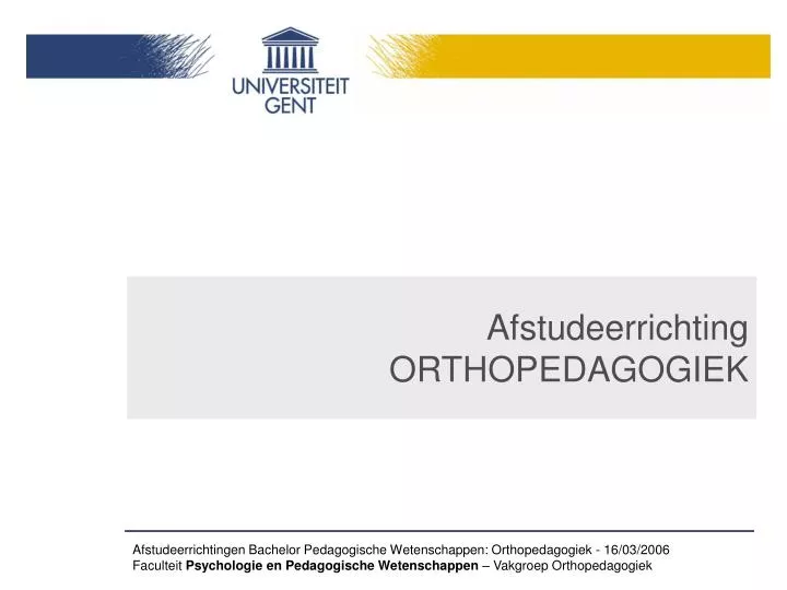 afstudeerrichting orthopedagogiek