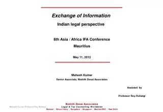 Exchange of Information Indian legal perspective