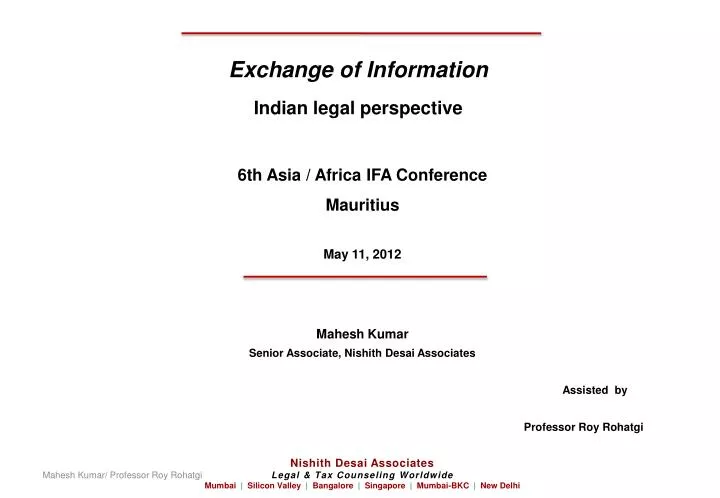 exchange of information indian legal perspective