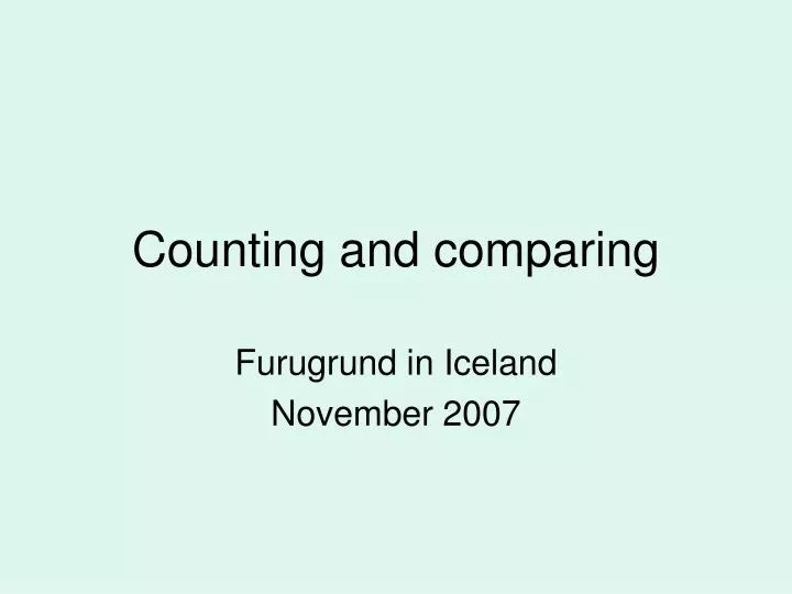 counting and comparing