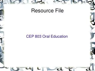 Resource File