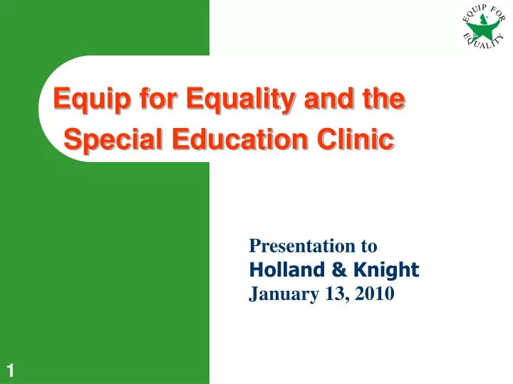 equip for equality and the special education clinic