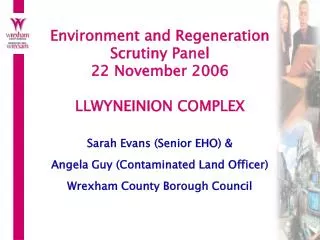 Environment and Regeneration Scrutiny Panel 22 November 2006 LLWYNEINION COMPLEX