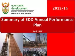 Summary of EDD Annual Performance Plan April 2013