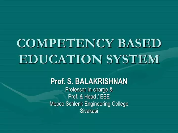 competency based education system